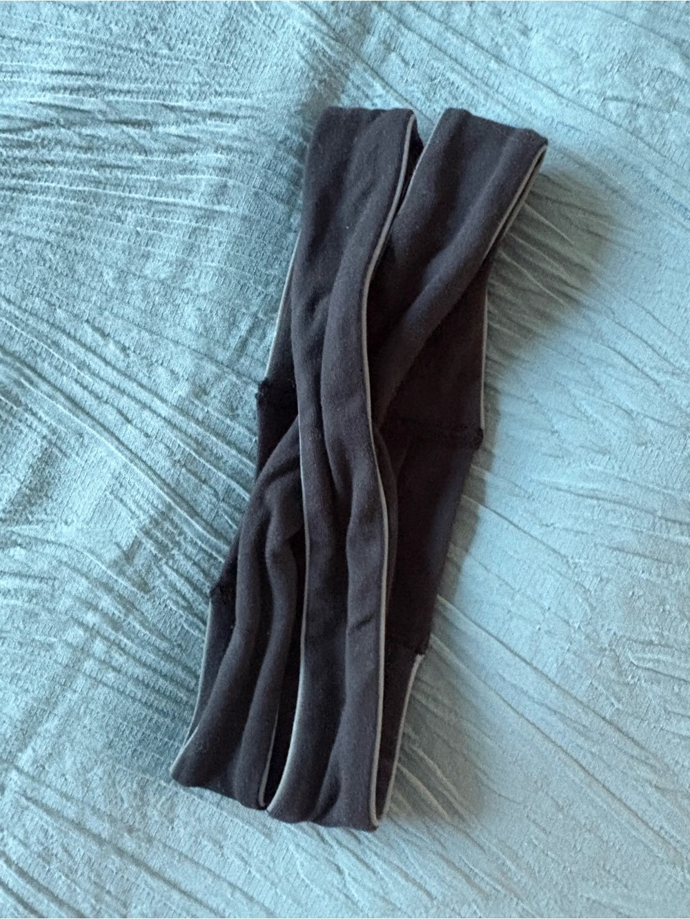lululemon athletica Black Twisted Headband with Subtle Trim